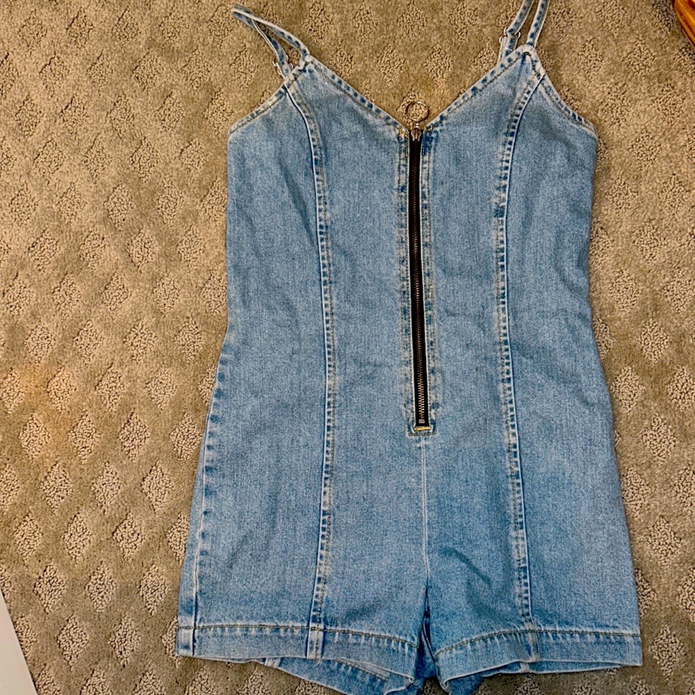 Topshop denim shorts romper